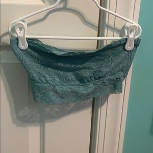 Green strapless bralette